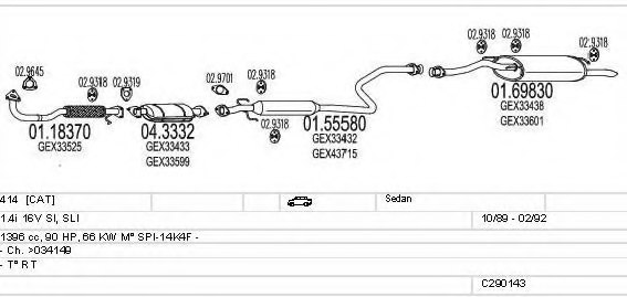 MTS C290143008684 Exhaust System